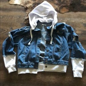 Fashionnova sweatshirt jean jacket